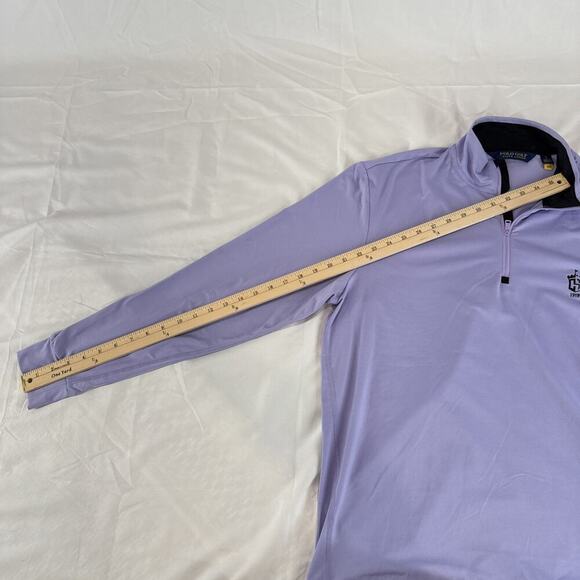 Polo Ralph Lauren Men Large Purple 1/4 Quarter Zip Performance Pullover Golf Gym - Picture 7 of 7